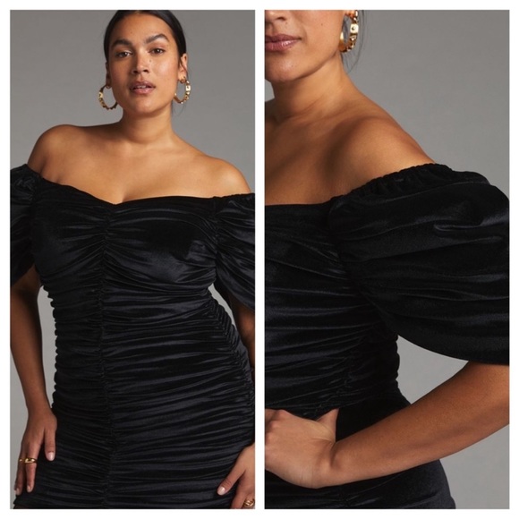 Puff-sleeve Ruched Mini Dress by Hutch - Picture 3 of 13